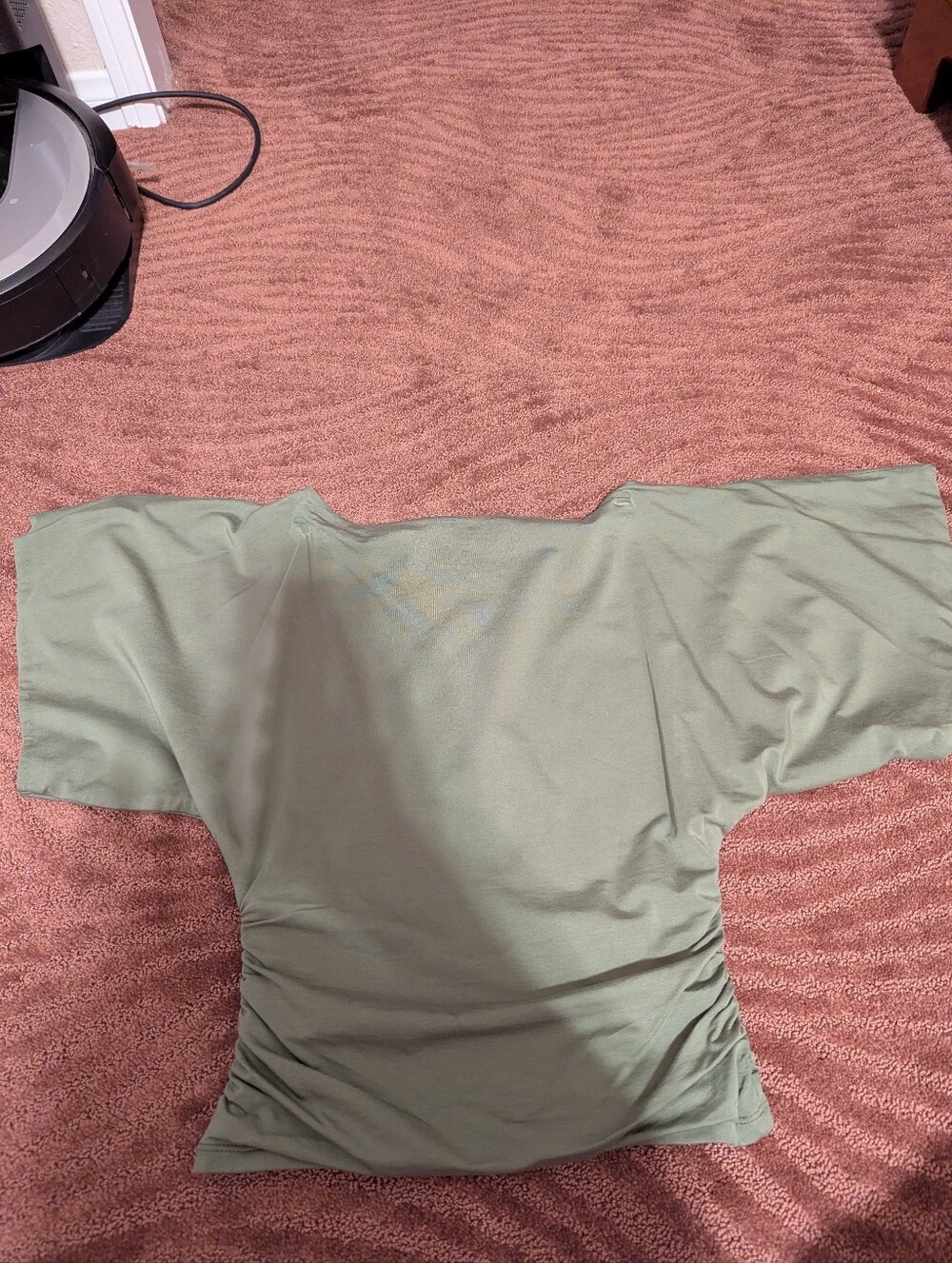 Abercrombie & Fitch Flutter Sleeve Top In Green NWT - Picture 4 of 5